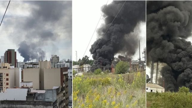 susto en la ciudad por un incendio en la planta quimica de la refineria de ypf