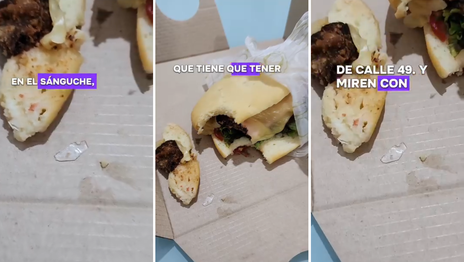 Pidió un sándwich a un local para celíacos de La Plata y le llegó con un vidrio adentro Pidió un sándwich a un local para celíacos de La Plata y le llegó con un vidrio adentro