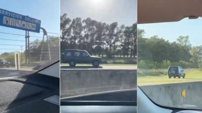 video: manejo a contramano por la ruta 2 para evitar el transito