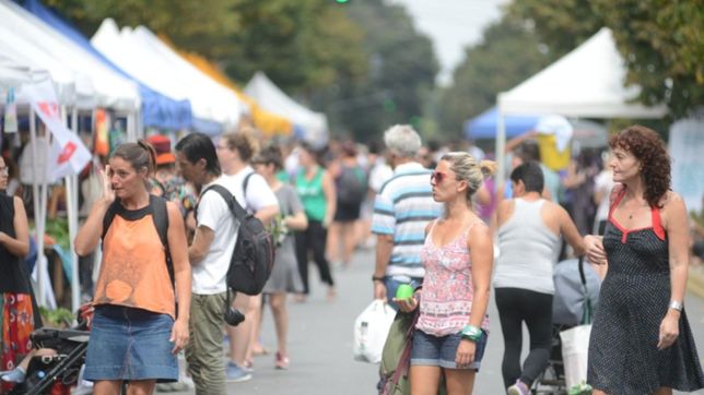 en su dia de lucha, las mujeres convirtieron plaza san martin de la plata en una feria a cielo abierto