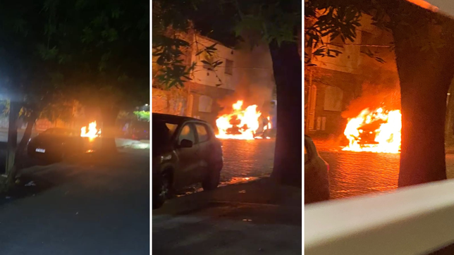 los quemacoches volvieron a atacar e incendiaron un auto en el centro de la plata