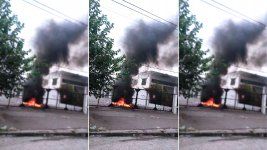 empleados municipales prendieron fuego en la delegacion de altos de san lorenzo