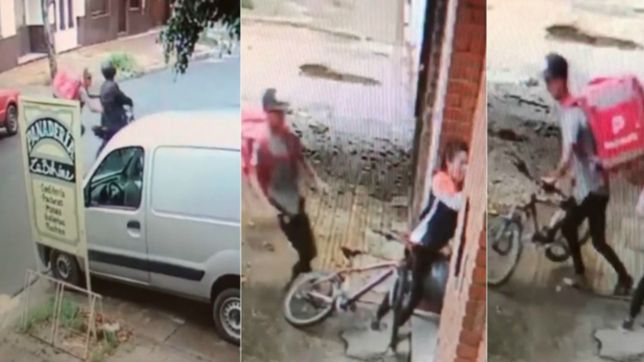 video: un falso repartidor de pedidos ya le robo la bicicleta a una joven en la plata