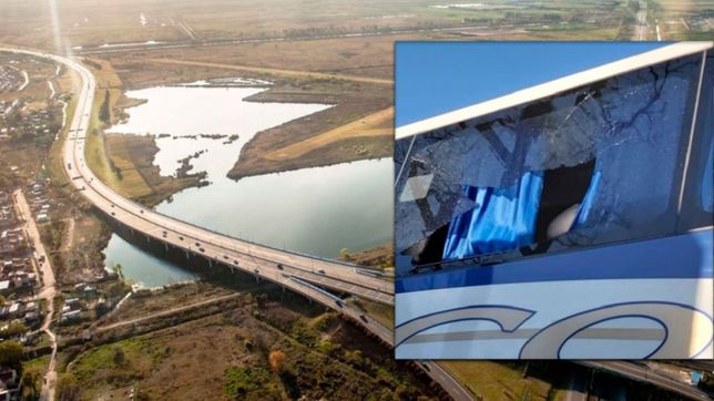 susto en la bajada de la autopista la plata-buenos aires: atacaron a piedrazos a un micro con egresados