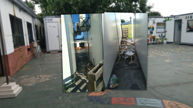 volvieron a robar en el jardin de la plata que funciona en conteiners y las familias estan en alerta