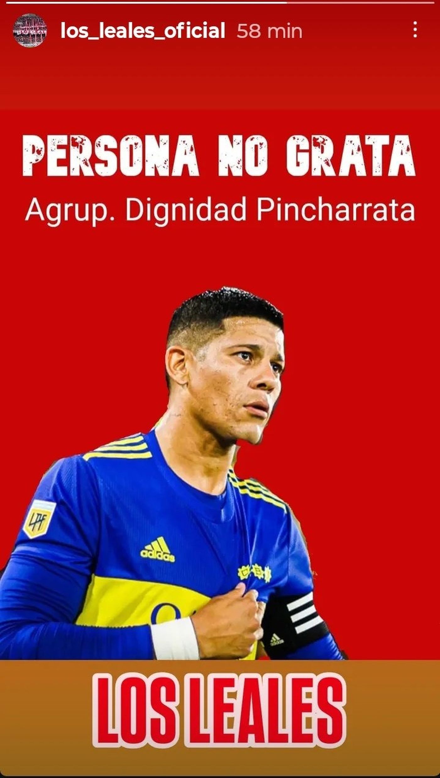 El repudio de los Leales a Marcos Rojo. El repudio de los Leales a Marcos Rojo.