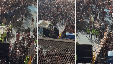 Estampida, corridas y trompadas en la previa de Los Fundamentalistas del Aire Acondicionado en La Plata Estampida, corridas y trompadas en la previa de Los Fundamentalistas del Aire Acondicionado en La Plata