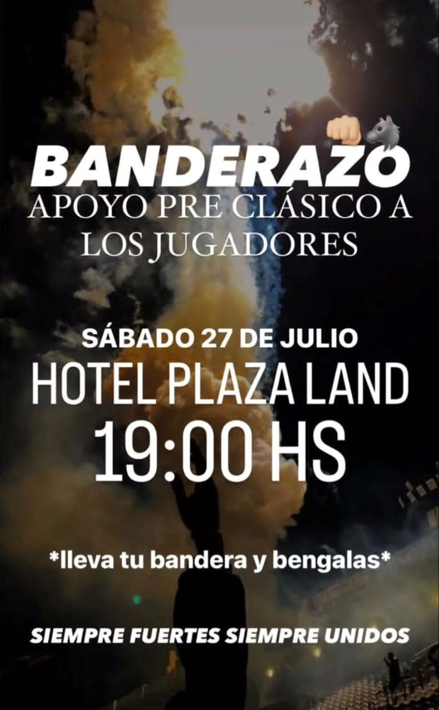 Imagen de la difusión del banderazo de este sábado.