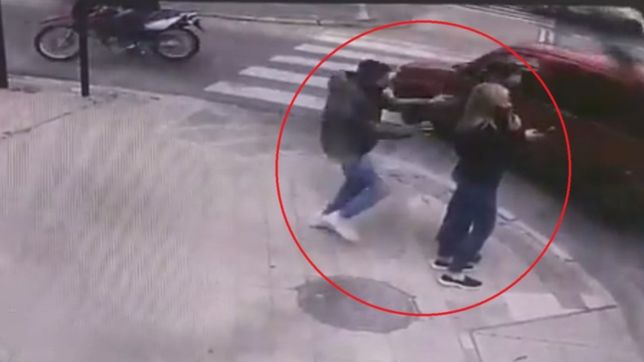 video: motochorro ataco a una pareja en una plaza de la plata y escapo con un celular