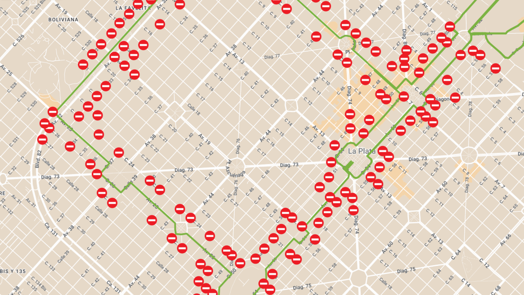 El mapa con todos los cortes de tránsito programados por la Media Maratón La Plata