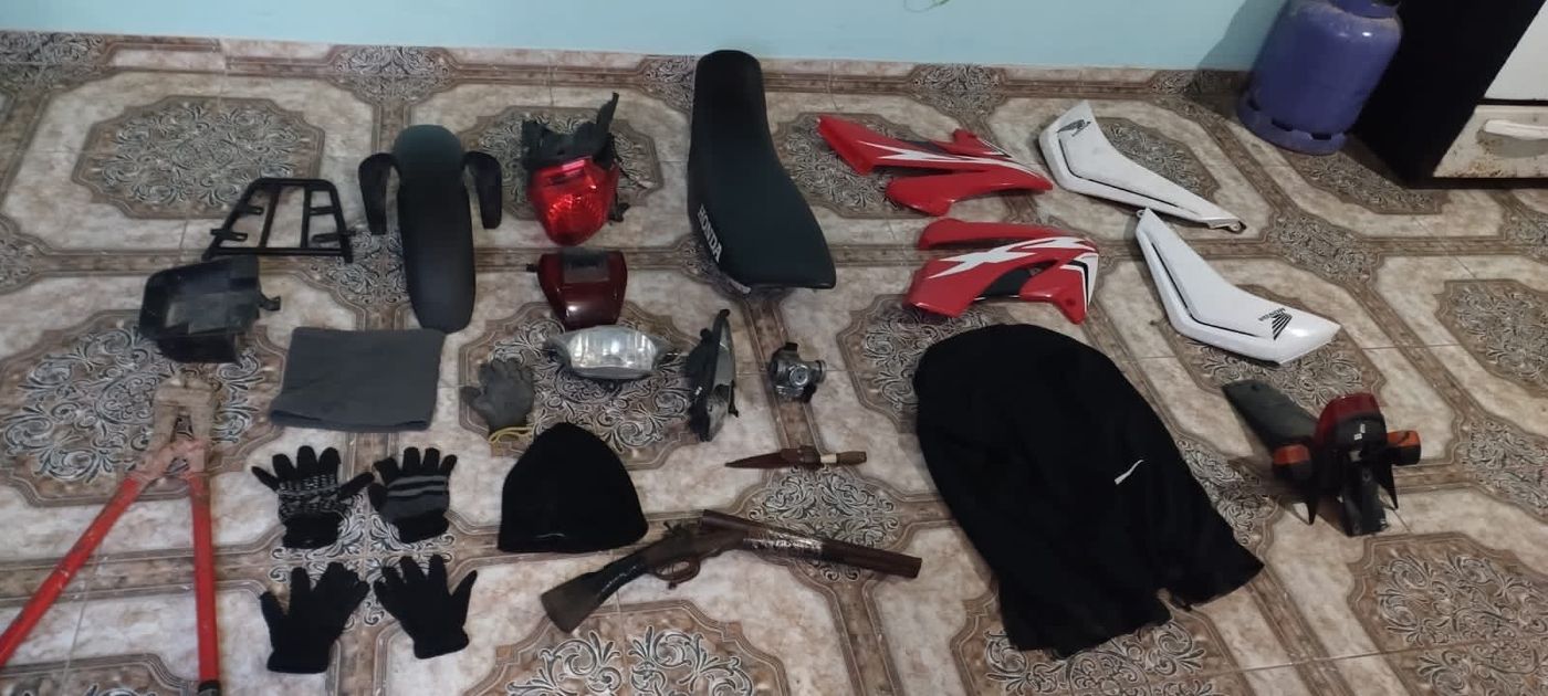 La partes de motos secuestradas en el desarmadero desarticulado en La Plata