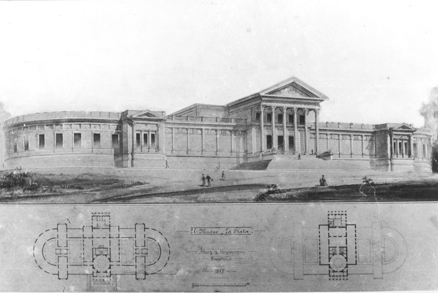 Proyecto del  Museo de La Plata efectuado por los arquitectos Aberg y Heynemann.