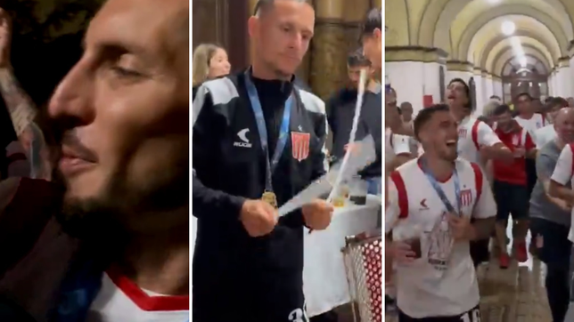 la intimidad del festejo del plantel de estudiantes en la municipalidad