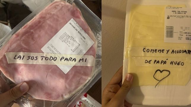 tiene coronavirus, esta aislada y su papa le lleva comida con mensajes de aliento