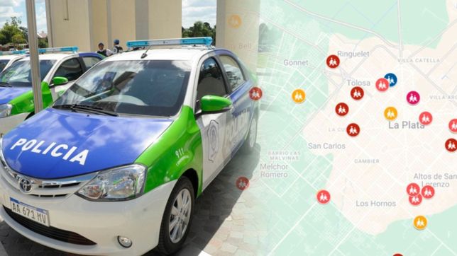 el mapa de las escuelas que sufrieron robos en los ultimos ocho meses en la plata