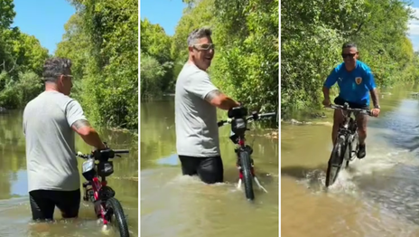 Dos ciclistas quedaron atrapados por una repentina crecida del Río de la Plata y filmaron cómo lograron escapar Dos ciclistas quedaron atrapados por una repentina crecida del Río de la Plata y filmaron cómo lograron escapar