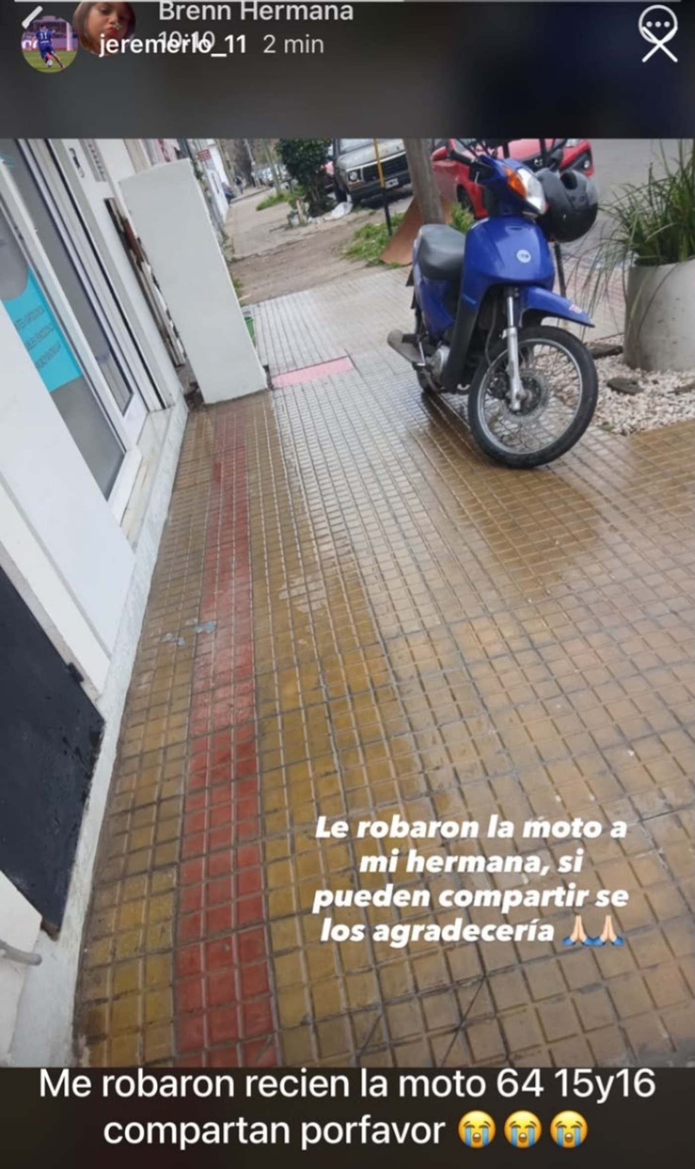 El pedido de Jeremías Merlo.