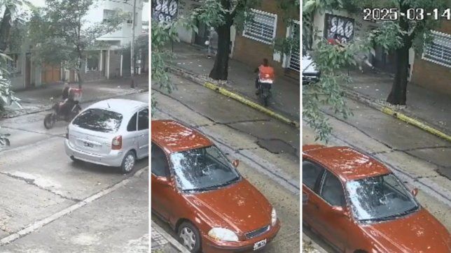 una mujer fue atacada por un motochorro que le arranco la cartera y la desparramo en el piso