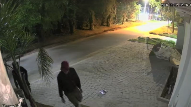 dos ladrones arrancaron la camara de seguridad de una casa de la plata y quedaron escrachados