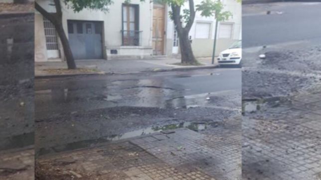 una vecina platense exploto por un pozo enorme en el medio de la calle