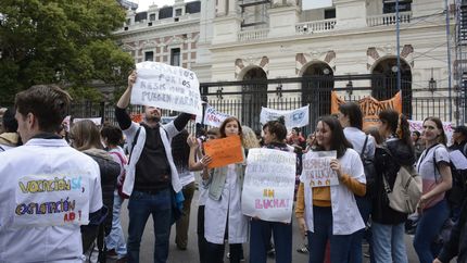 Médicos residentes de la provincia se movilizan en La Plata por mejores salarios y condiciones laborales