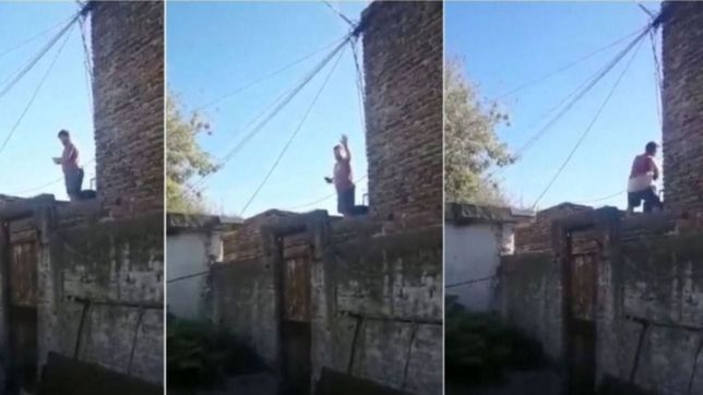 liberaron al hombre que bailo desnudo sobre un techo de la loma por una discusion con su vecina