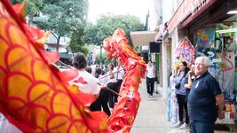 el colorido desfile del dragon y los leones por los centros comerciales de la plata el colorido desfile del dragon y los leones por los centros comerciales de la plata