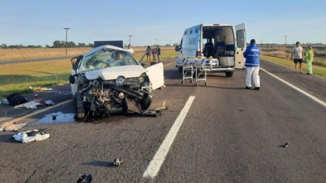 choque tragico en la ruta 2: un muerto y dos heridos en un grave accidente