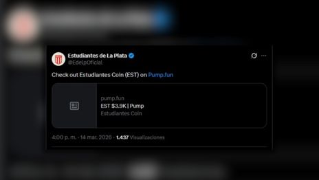 Hackearon la cuenta de X de Estudiantes y publicaron una falsa Estudiantes Coin con un link Hackearon la cuenta de X de Estudiantes y publicaron una falsa Estudiantes Coin con un link