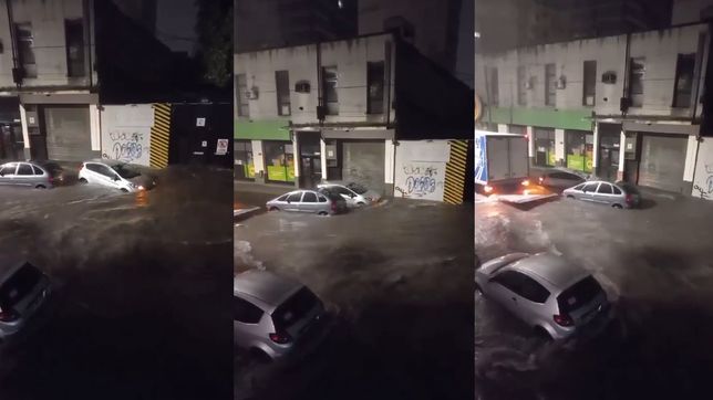 el agua arrastro un auto estacionado en pleno centro de la plata