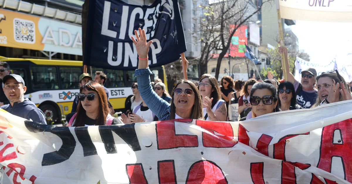 Los docentes de la UNLP arrancan un paro de 24 horas y marchan al ...