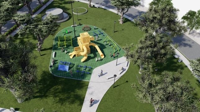 senderos, sector de juegos y luces led: asi lucira la plaza belgrano de city bell