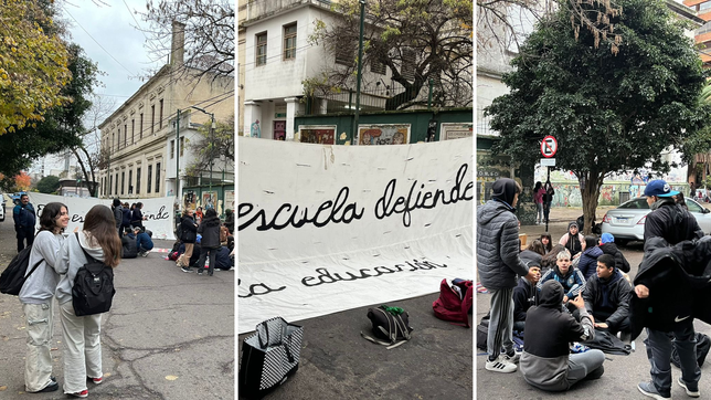 alumnos del ex normal 3 cortaron la calle para reclamar por el precario estado del colegio