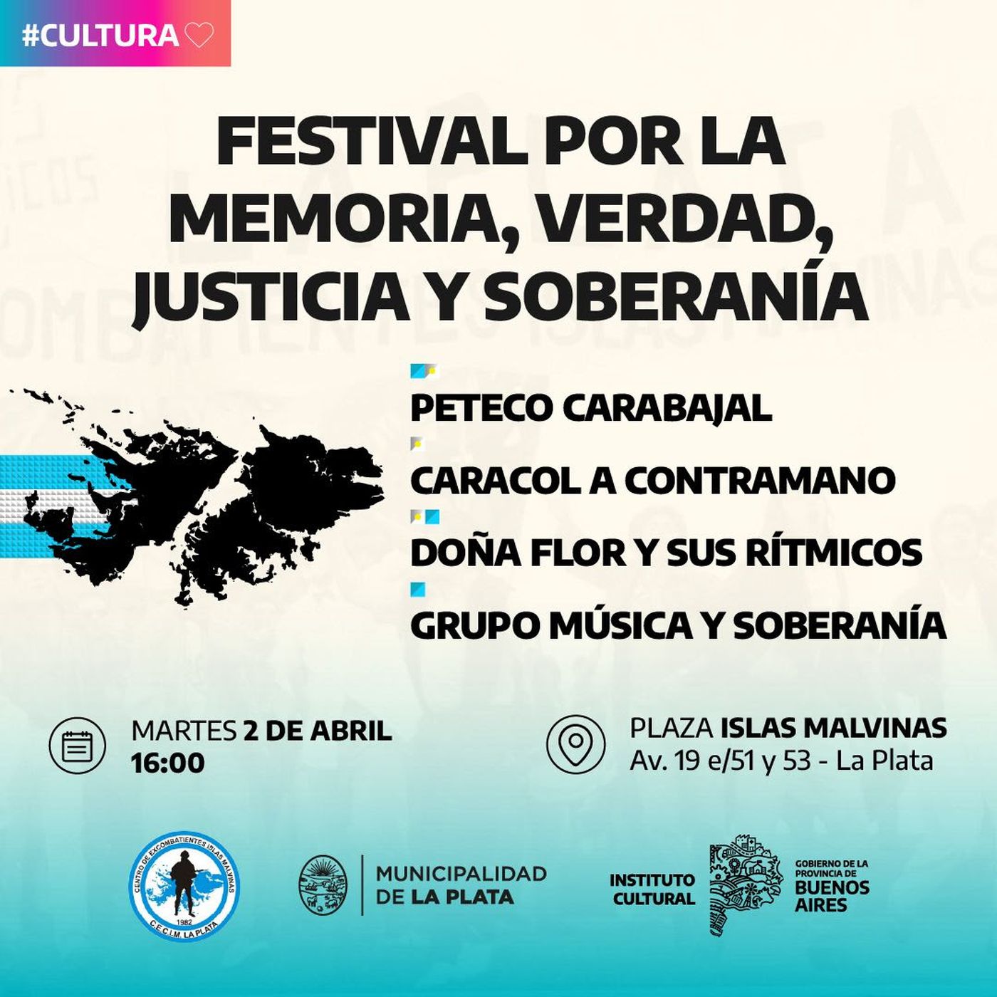 El festival se celebrará en la plaza Islas Malvinas de La Plata, con entrada libre y gratuita para toda la comunidad.