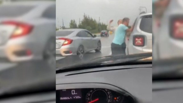 dos papas se agarraron a pinas frente a sus hijos en la puerta del colegio