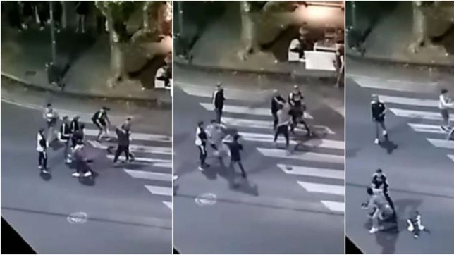 video: violenta pelea en pleno centro de la plata
