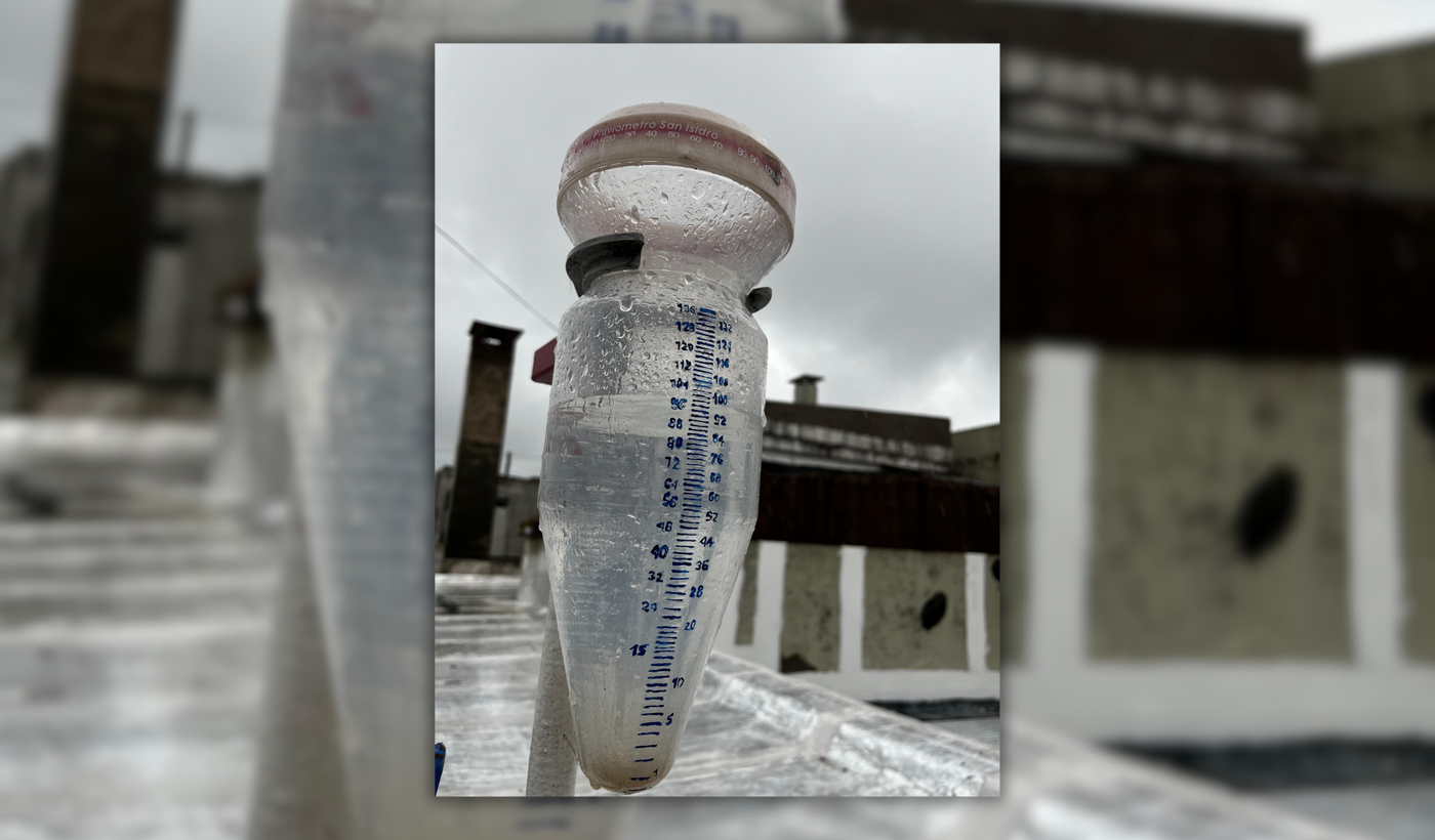 Medidor de lluvia en Berisso