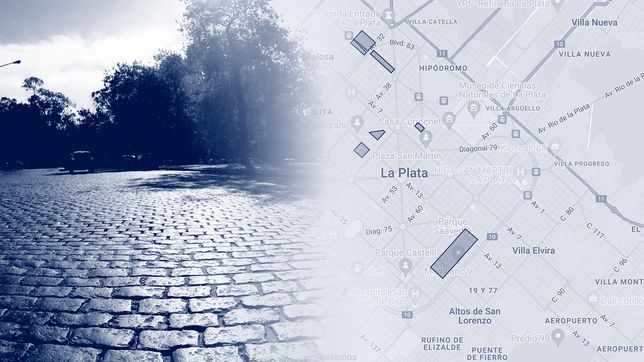 el mapa de las zonas de la plata que tienen adoquines y no podran ser asfaltadas