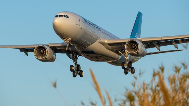 un avion sorprendio al sobrevolar el cielo de la plata y la aerolinea explico lo que paso