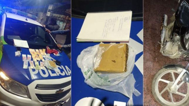 atraparon a dos motochorros en la zona roja de la plata con marihuana y un cuaderno con nombres