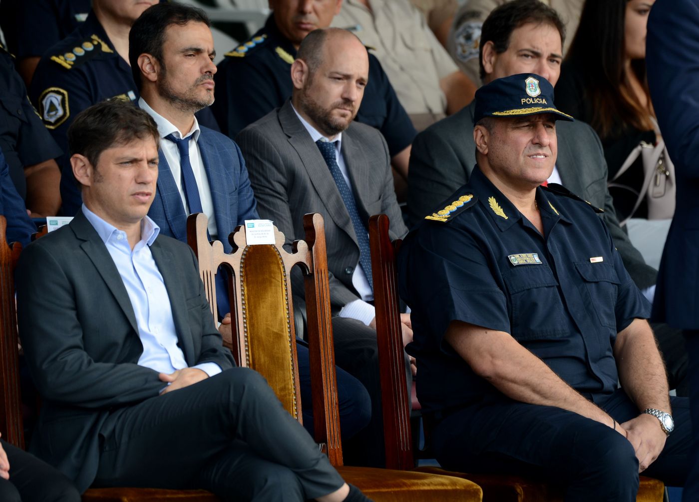 El gobernador Axel Kicillof junto al nuevo jefe de la pol&iacute;cia bonaerense, Daniel Garc&iacute;a