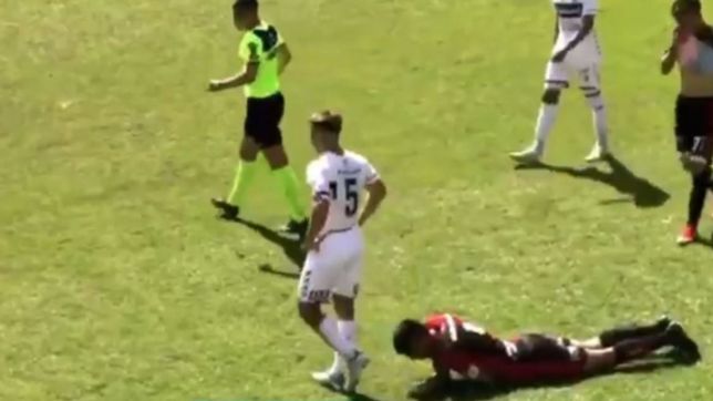 video: la insolita agresion de un juvenil de gimnasia despues del empate ante newell?s