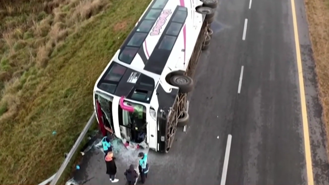 ¿cual es el estado de salud de los pasajeros heridos en el micro que volco en ruta 2?