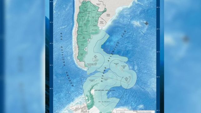 el nuevo mapa de la argentina, con tierra del fuego en el centro y santa fe en el norte