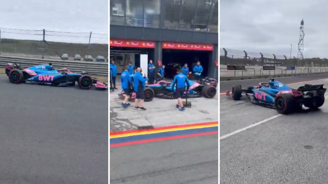 el video que muestra la prueba de un auto de alpine y que indica que franco colapinto es el que lo conduce