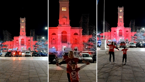 El Palacio Municipal de La Plata se tiñó de rojo para visibilizar la lucha por el Síndrome de DiGeorge El Palacio Municipal de La Plata se tiñó de rojo para visibilizar la lucha por el Síndrome de DiGeorge