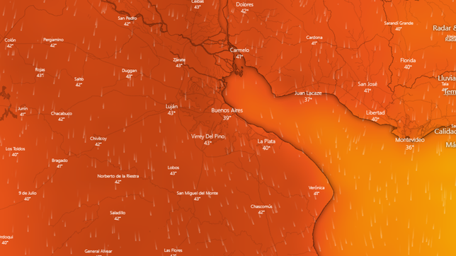 la impactante imagen de radar que muestra la ola de calor que llegara a la plata