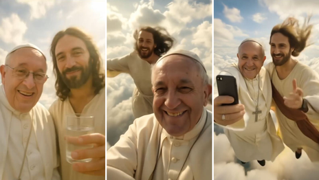 Los llamativos videos creados con IA que muestran a Jesús y el papa Francisco juntos en el cielo