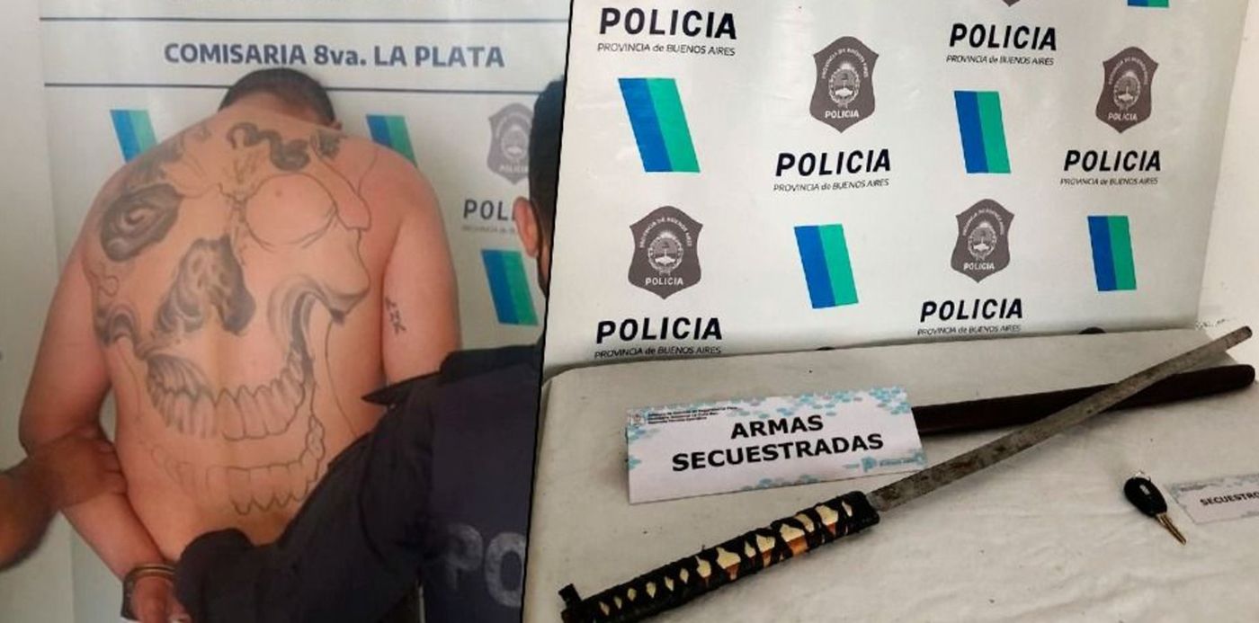 Detenido por atacar a su mujer y la policía con una katana