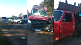 una ambulancia choco con una camioneta en ruta 36 y termino destruida una ambulancia choco con una camioneta en ruta 36 y termino destruida
